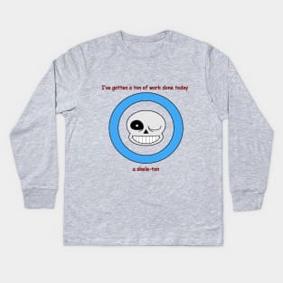 Sans and his Skele-puns Kids Long Sleeve T-Shirt